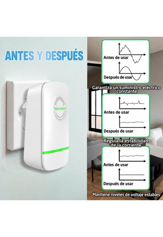 Caja de ahorro de energía con enchufe europeo, estabilizador de voltaje de 90 V a 250 V para hogar y oficina