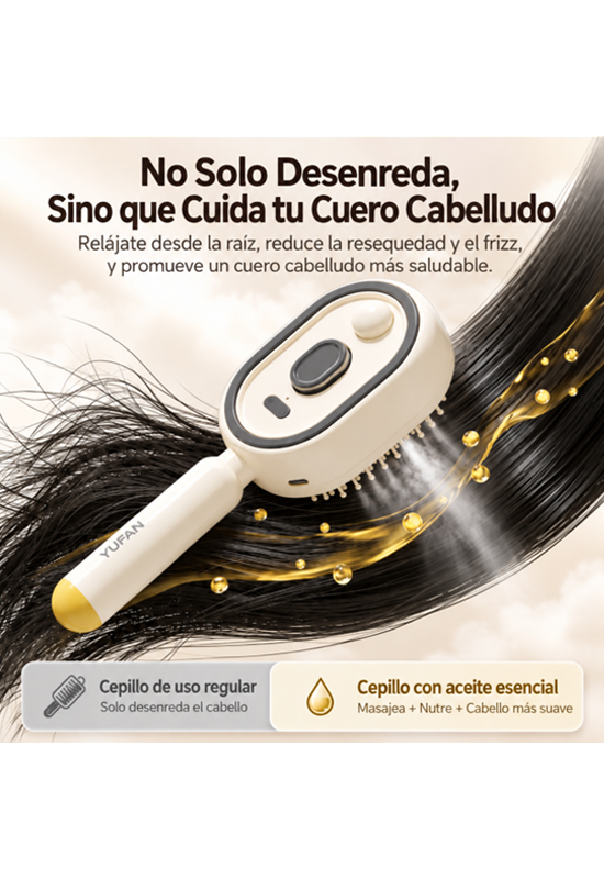 Electric Essential Oil Spray Hair Brush with Scalp Massage & Detangling